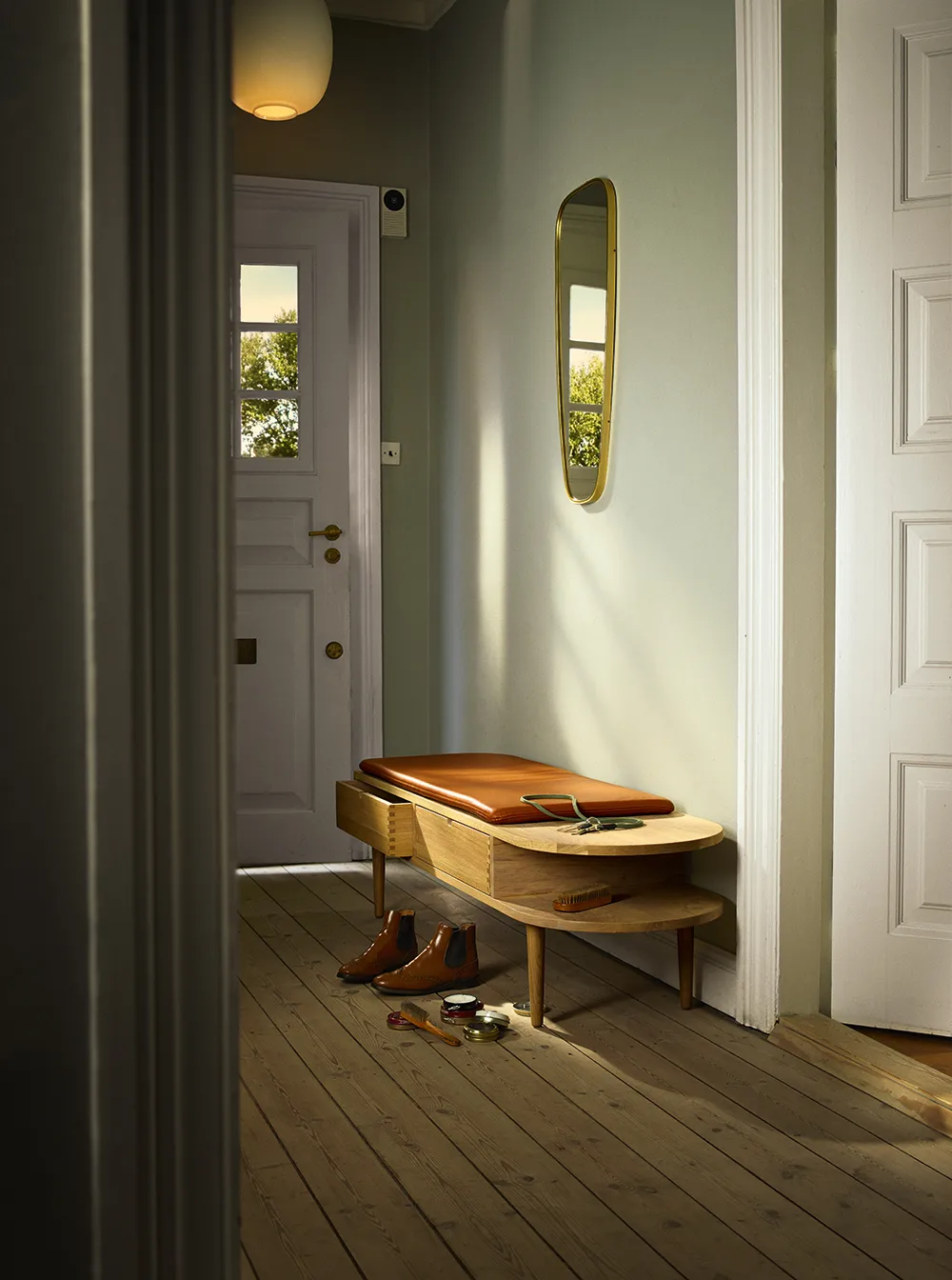 Banc F24 Radius, Oak nature lacquered 45x145 cm FDB Møbler