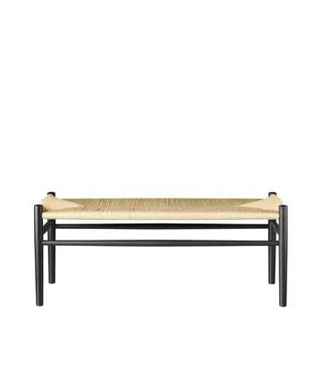 Banc J83B RAL 9005 gloss 10 - Beech black painted-nature - FDB Møbler