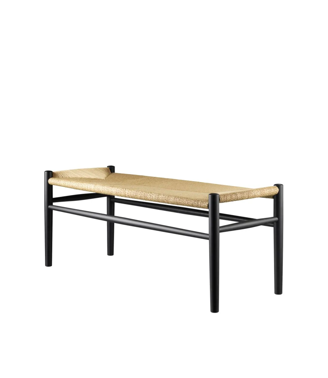 Banc J83B RAL 9005 gloss 10, Beech black painted-nature FDB Møbler