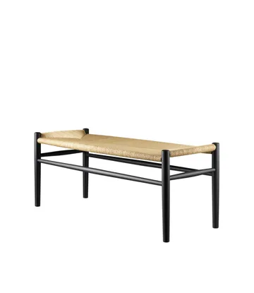 Banc J83B RAL 9005 gloss 10 - Beech black painted-nature - FDB Møbler