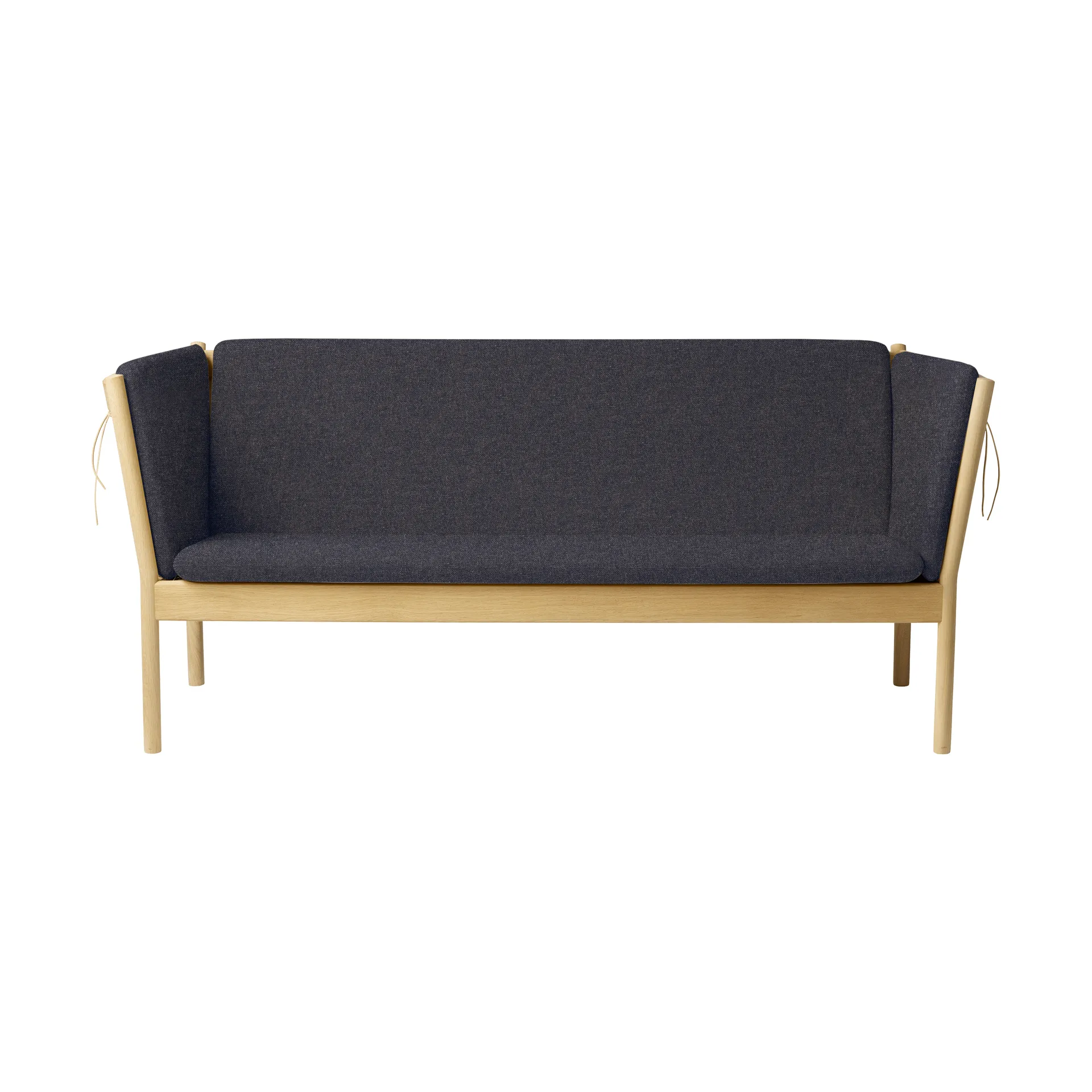 Canapé J149, Tissu gris foncé-chêne laqué, 3 places FDB Møbler