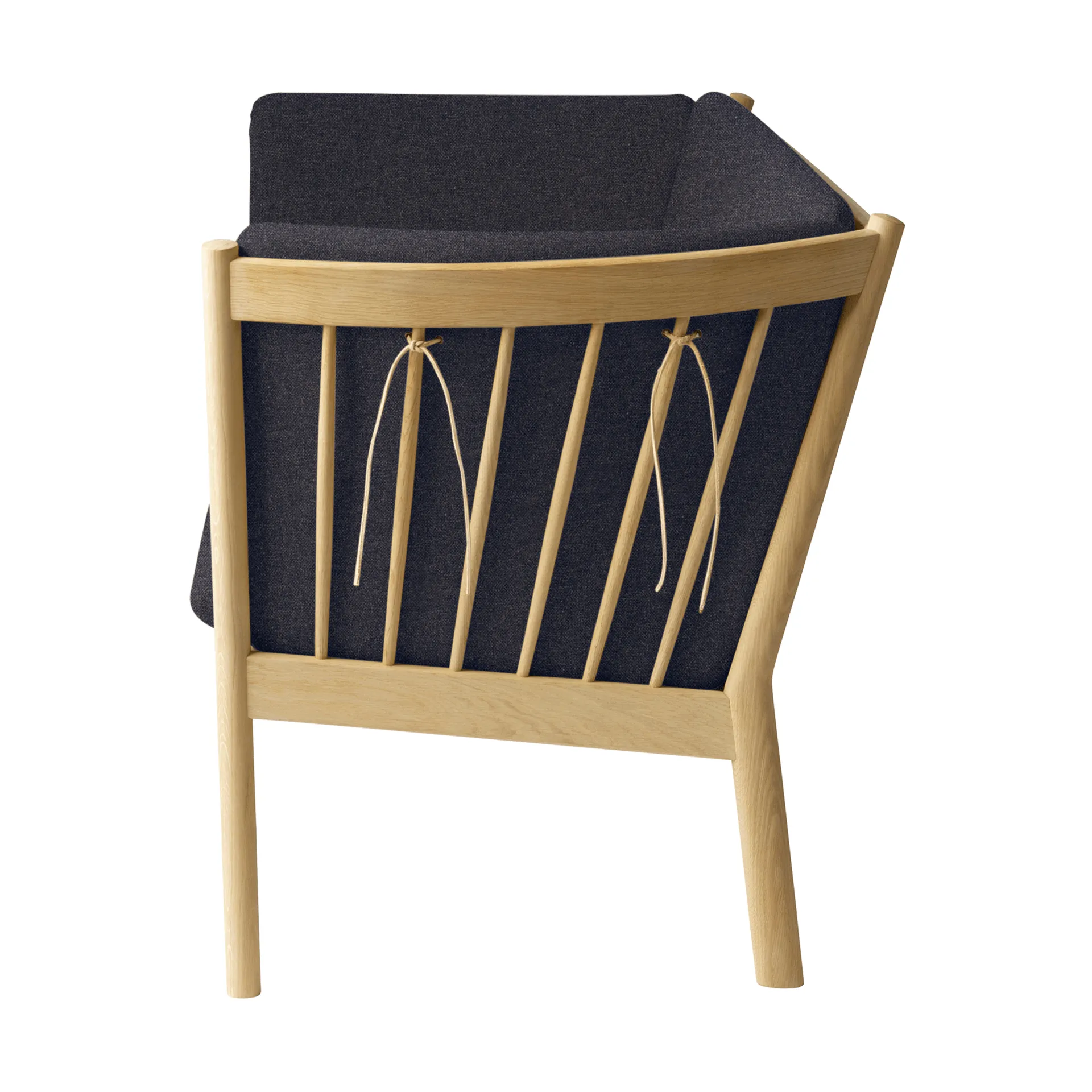 Canapé J149, Tissu gris foncé-chêne laqué, 3 places FDB Møbler
