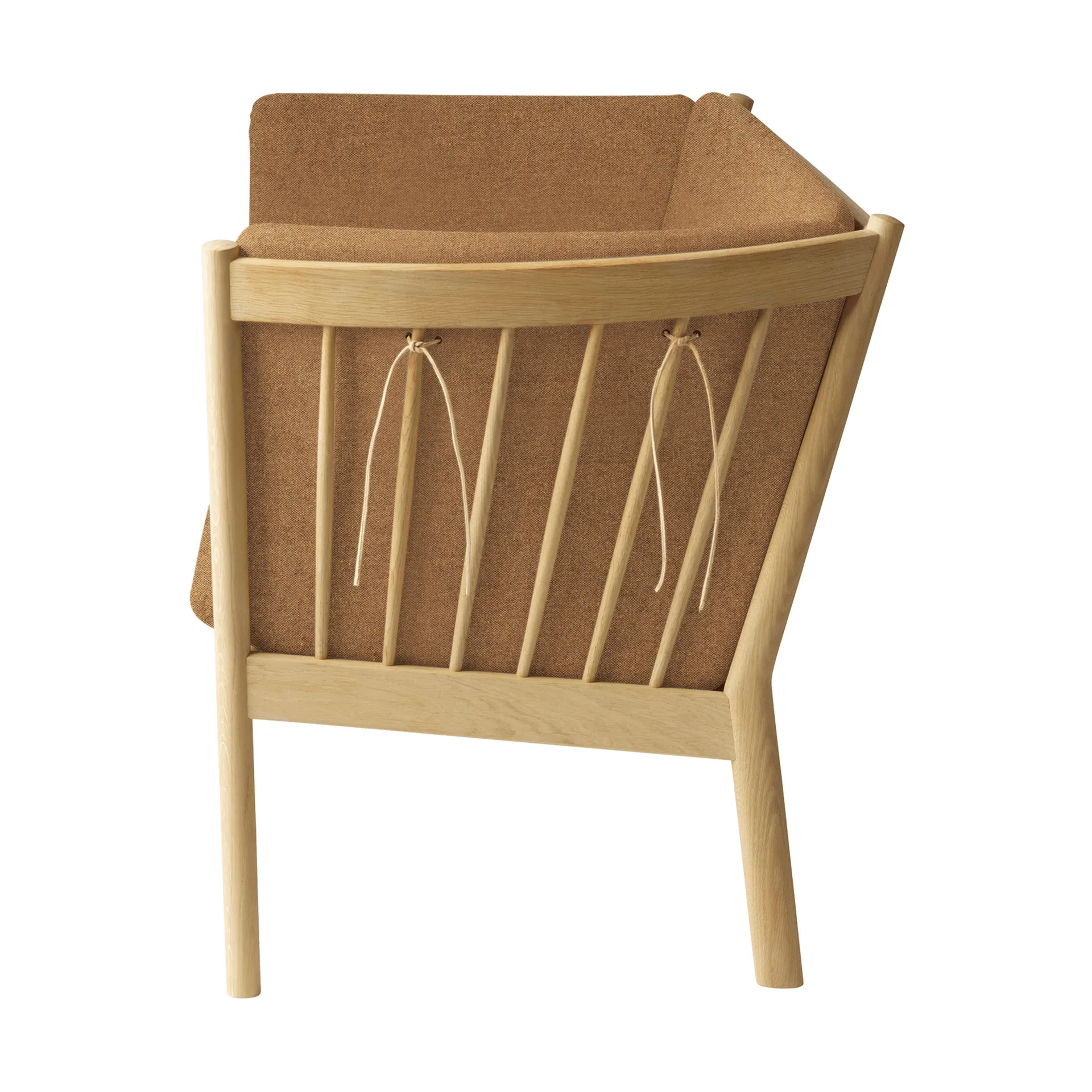 Canapé J149, Tissu marron-chêne laqué, 3 places FDB Møbler