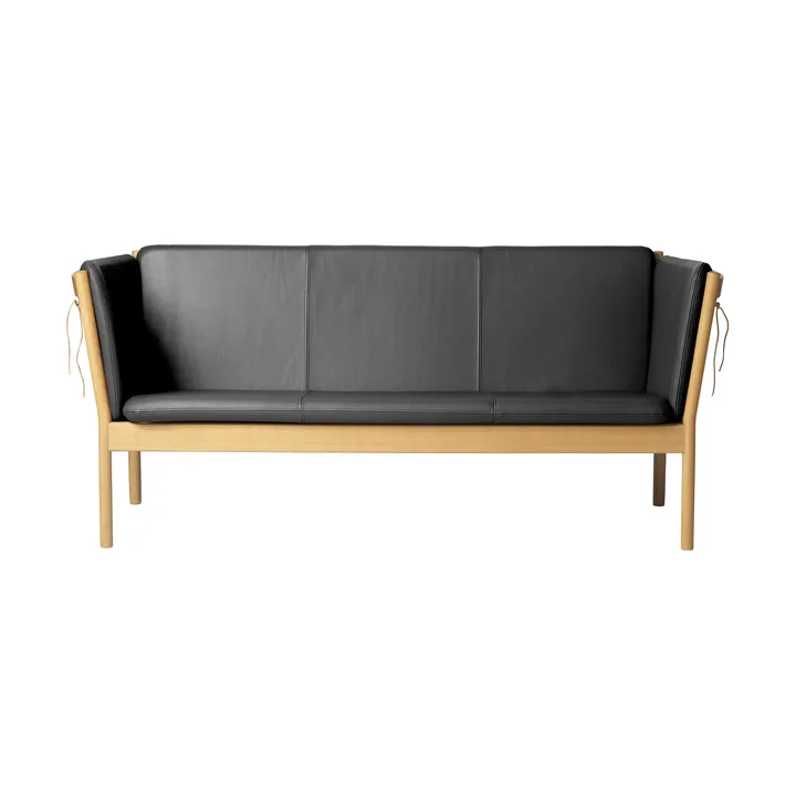 Canapé J149 - Tissu noir-chêne laqué, 3 places - FDB Møbler