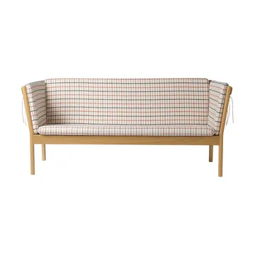 Canapé J149 - Tissu rouge-chêne laqué, 3 places - FDB Møbler