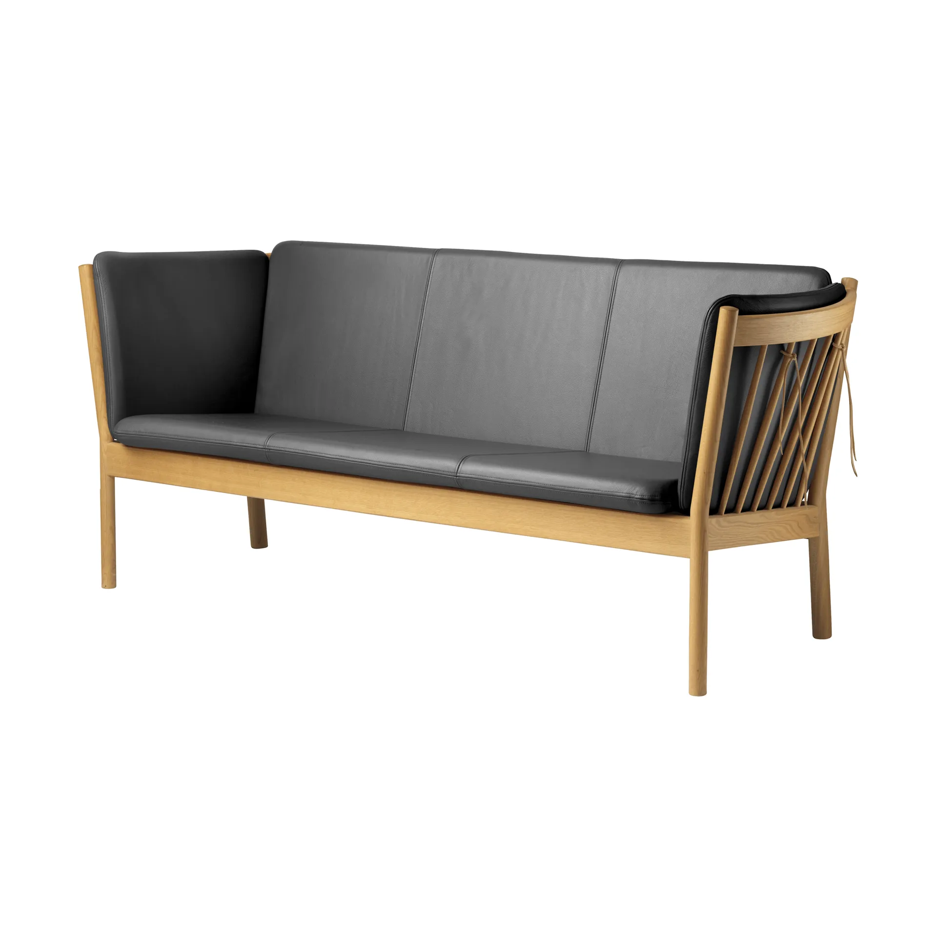 Canapé L45 MK154, Chêne laqué-cuir noir FDB Møbler