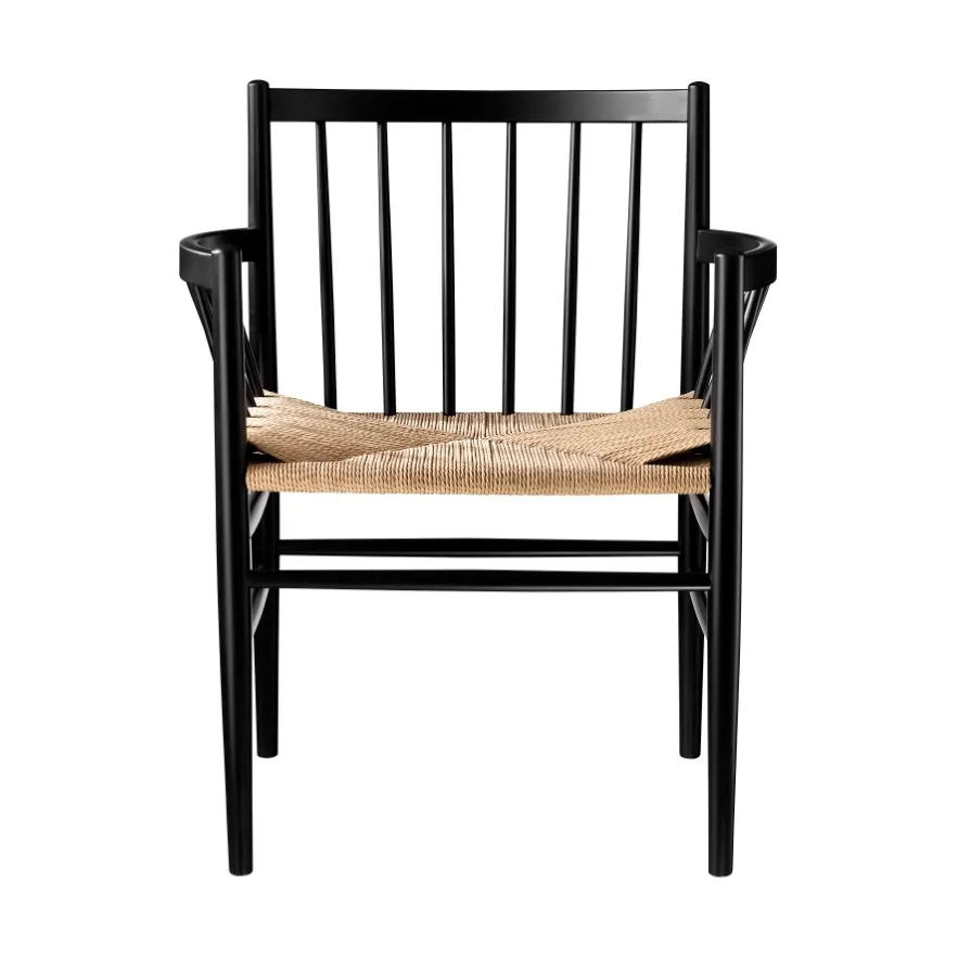 Chaise à accoudoirs J81, Nature-beech black painted FDB Møbler