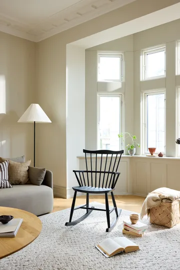 Chaise à bascule J52G - Hêtre RAL 9005 - FDB Møbler