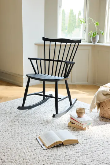 Chaise à bascule J52G - Hêtre RAL 9005 - FDB Møbler