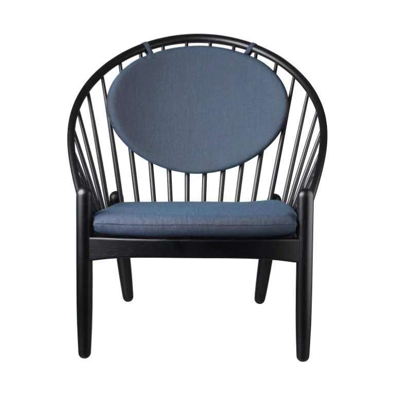 Chaise J166 Jørna, Oak black painted-dark blue FDB Møbler