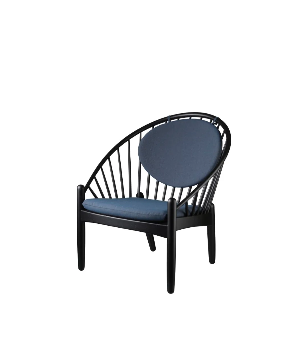 Chaise J166 Jørna, Oak black painted-dark blue FDB Møbler