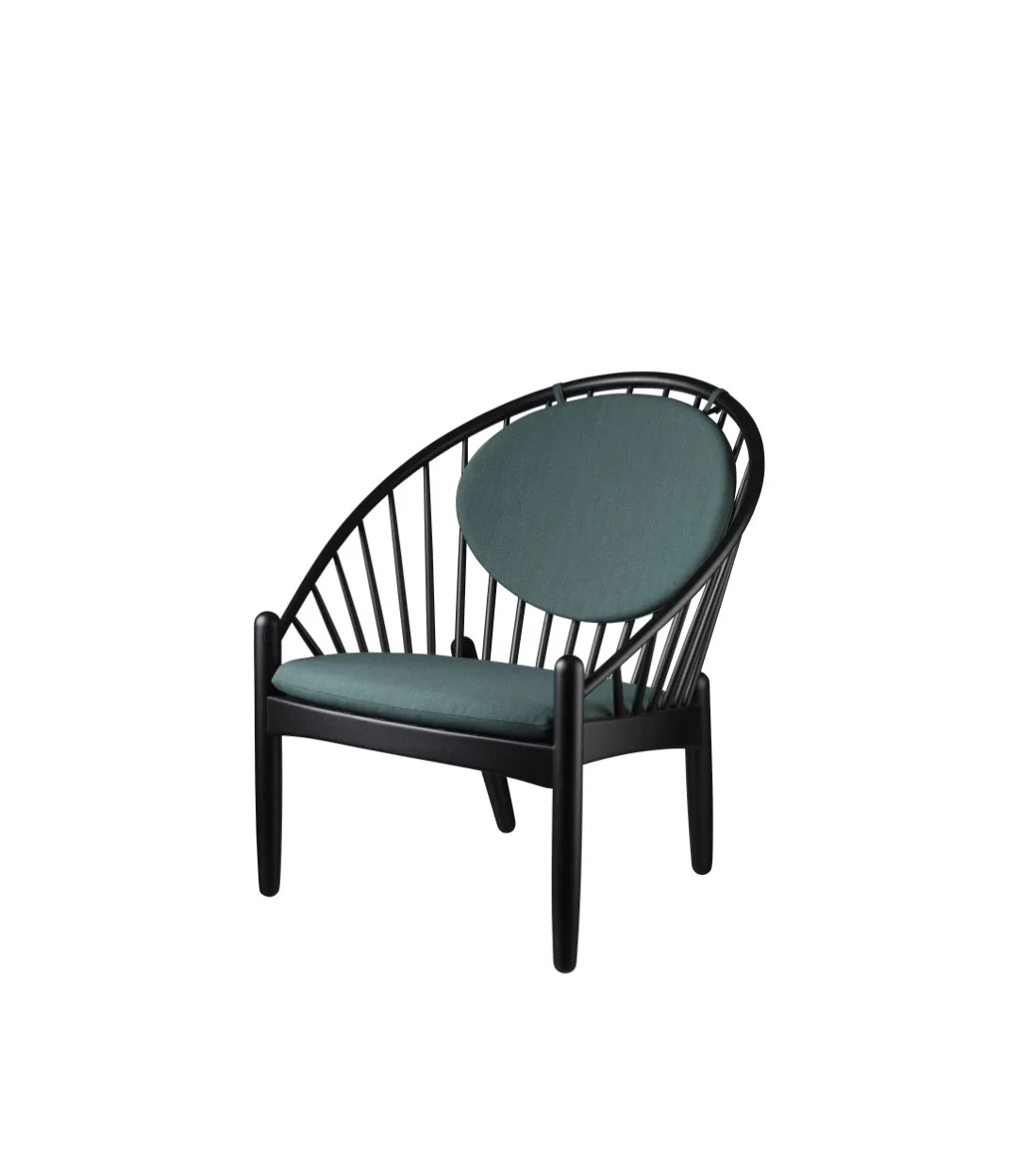 Chaise J166 Jørna, Oak black painted-dark green FDB Møbler