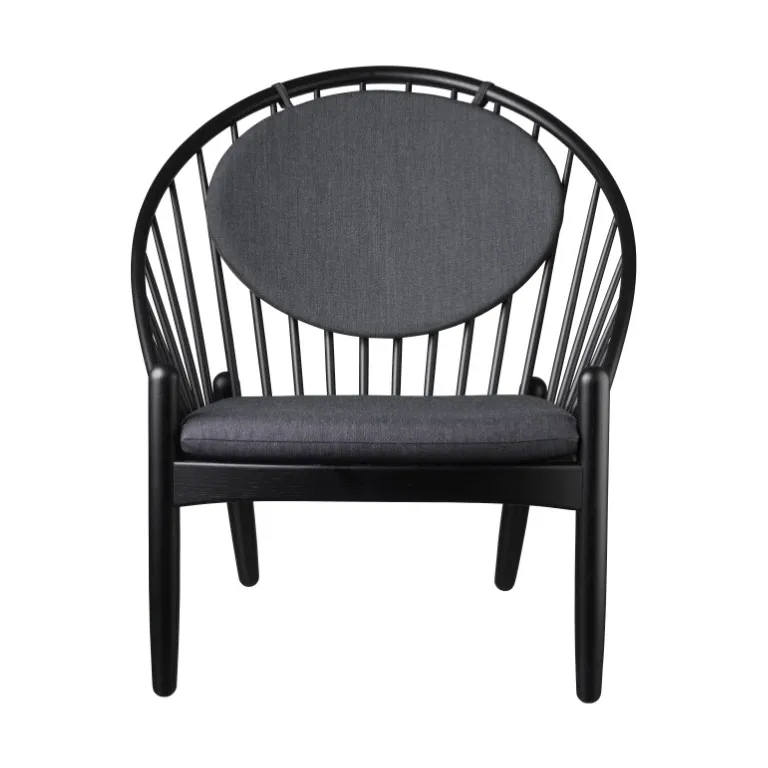 Chaise J166 Jørna, Oak black painted-dark grey FDB Møbler