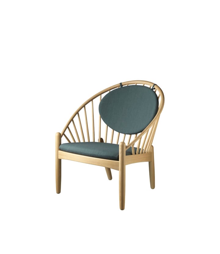 Chaise J166 Jørna, Oak nature lacquered-dark green FDB Møbler