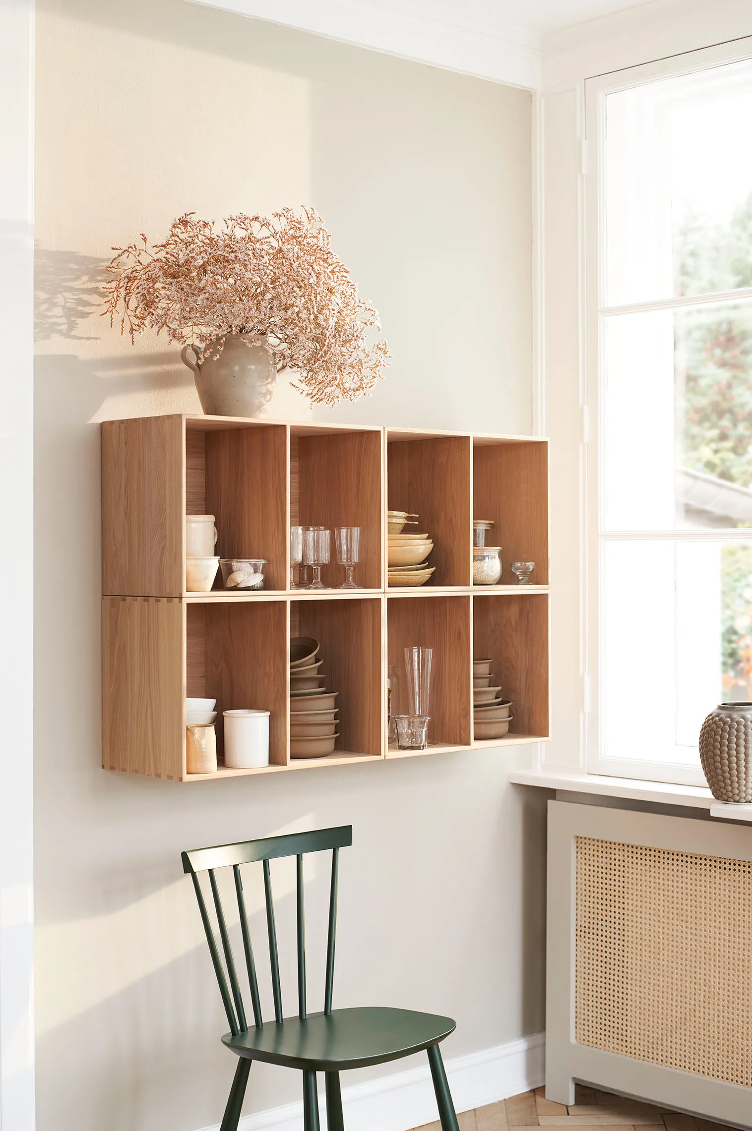 Chaise J46, Beech red painted FDB Møbler