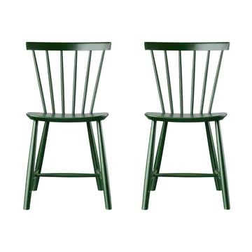 Chaise J46, Hêtre bottle green peint, 2-pack - FDB Møbler