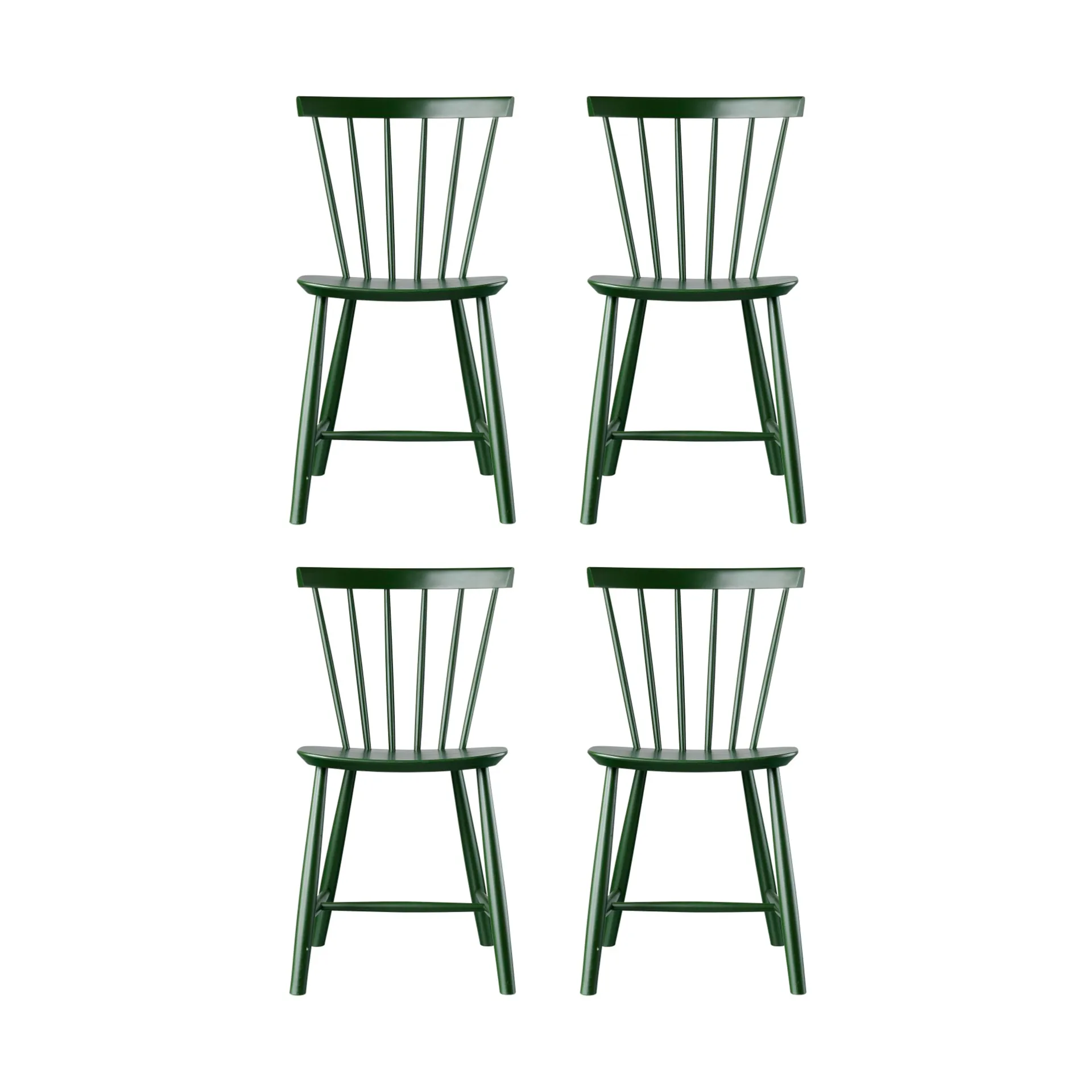 Chaise J46, Hêtre bottle green peint, 4-pack,  FDB Møbler