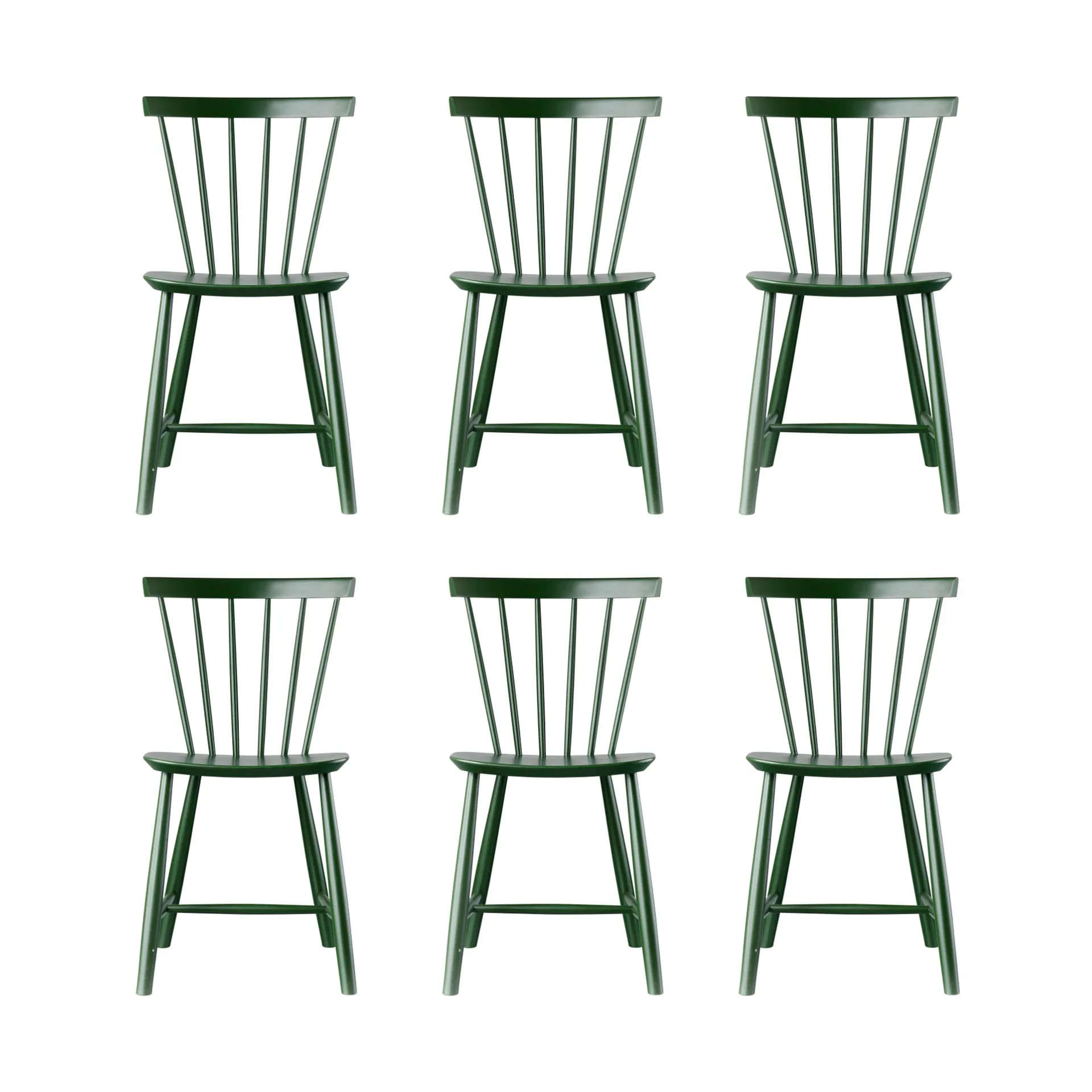 Chaise J46, Hêtre bottle green peint, 6-pack,  FDB Møbler