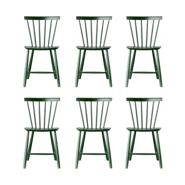 Chaise J46, Hêtre bottle green peint, 6-pack - FDB Møbler