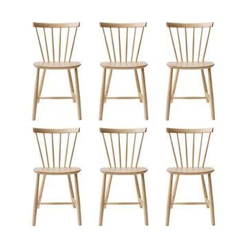 Chaise J46, Hêtre nature laqué, 6-pack - FDB Møbler