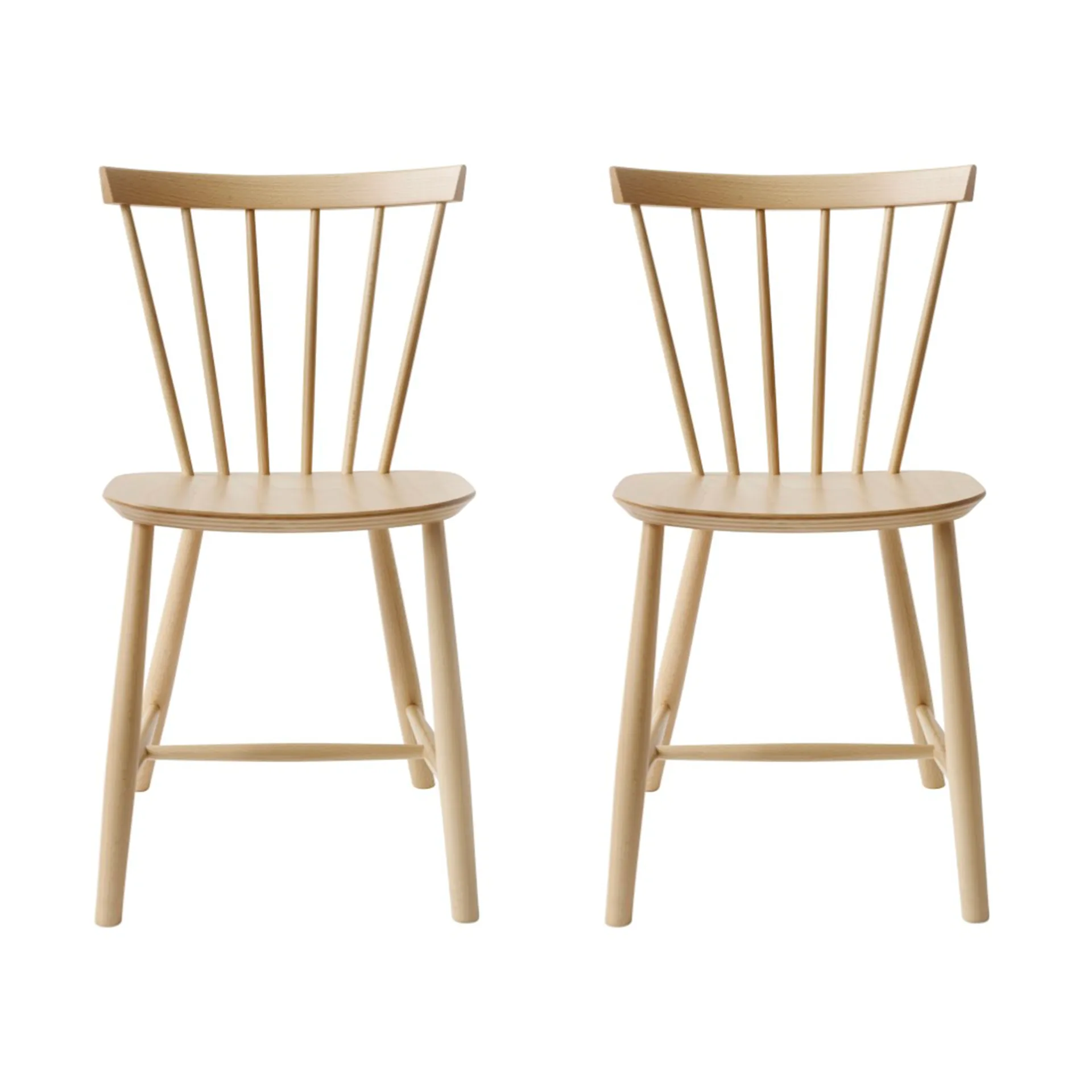 Chaise J46, Hêtre nature laqué, lot de 2,  FDB Møbler
