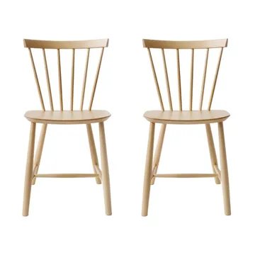 Chaise J46, Hêtre nature laqué, lot de 2 - FDB Møbler