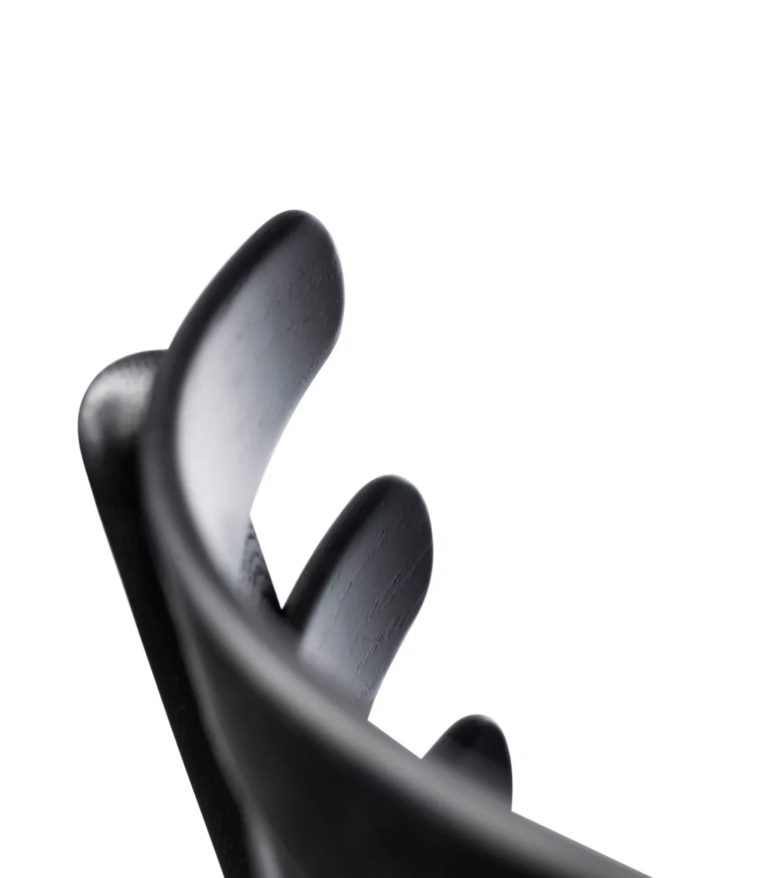 Chaise J48, Oak black painted-black leather FDB Møbler