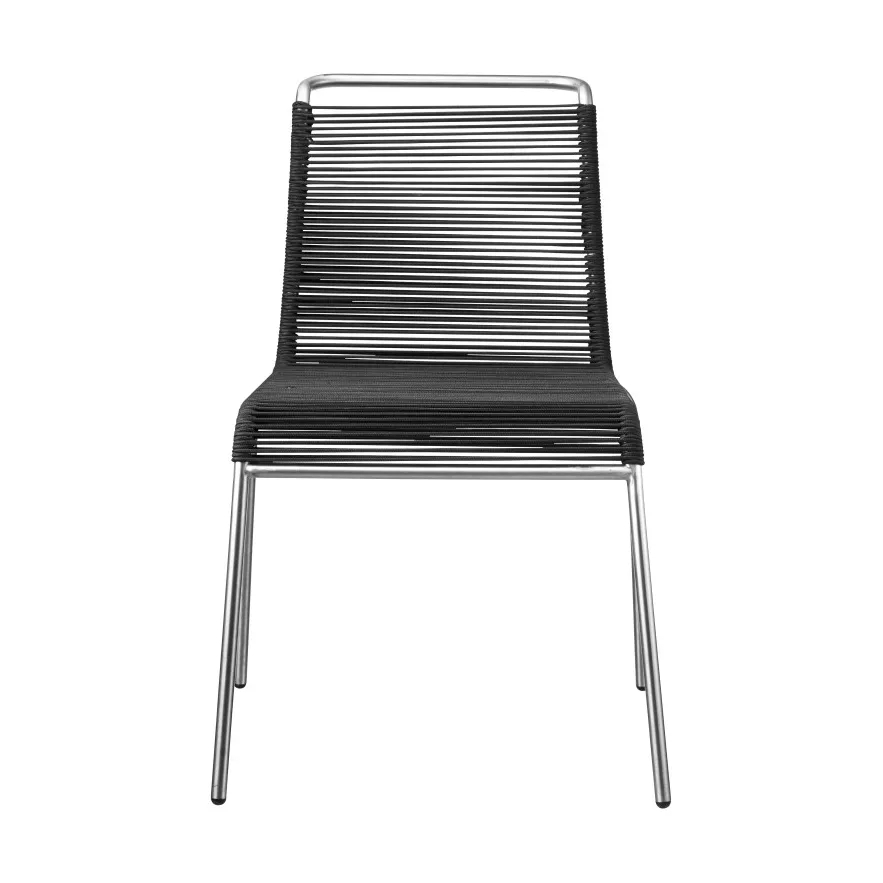 Chaise M20 Teglgård Cord Chair, Black-stainless steel FDB Møbler