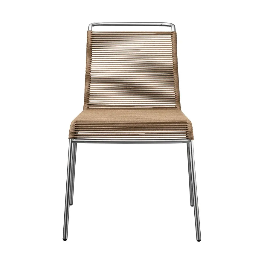 Chaise M20 Teglgård Cord Chair, Brown mixed-stainless steel FDB Møbler