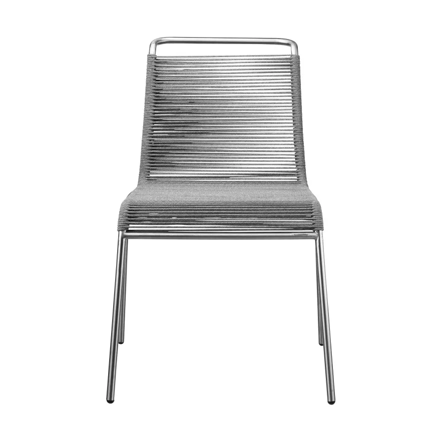 Chaise M20 Teglgård Cord Chair, Light grey mixed-stainless steel FDB Møbler