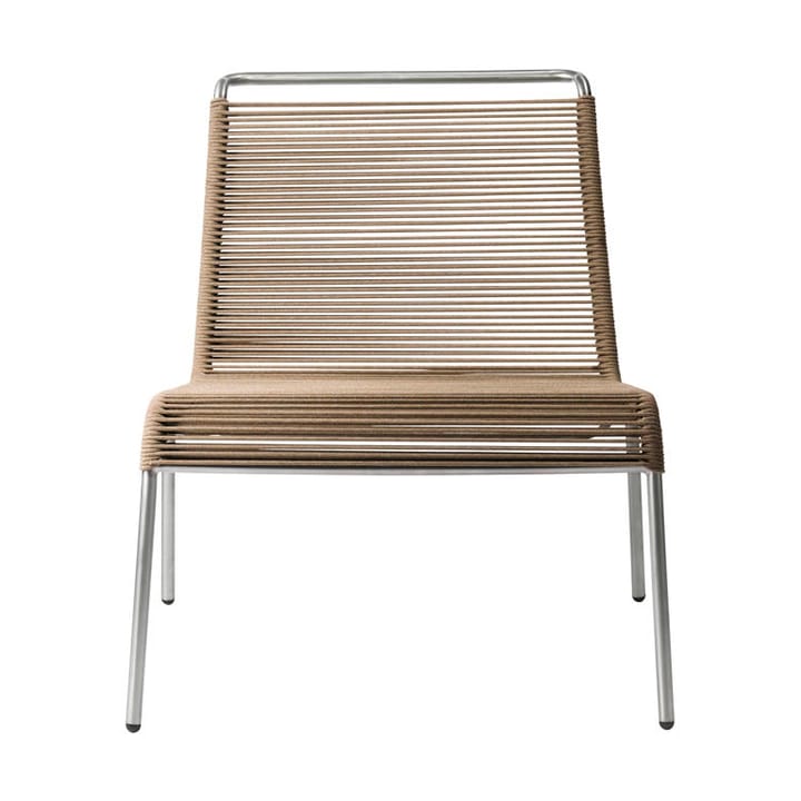 Chaise M20L Teglgaard Lounge Cord Chair - Brown mixed-stainless steel - FDB Møbler