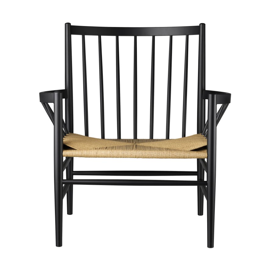 FDB Mobler Fauteuil J82 Beech black painted-nature | Design Scandinave | Chaises, tabourets & poufs | Noir