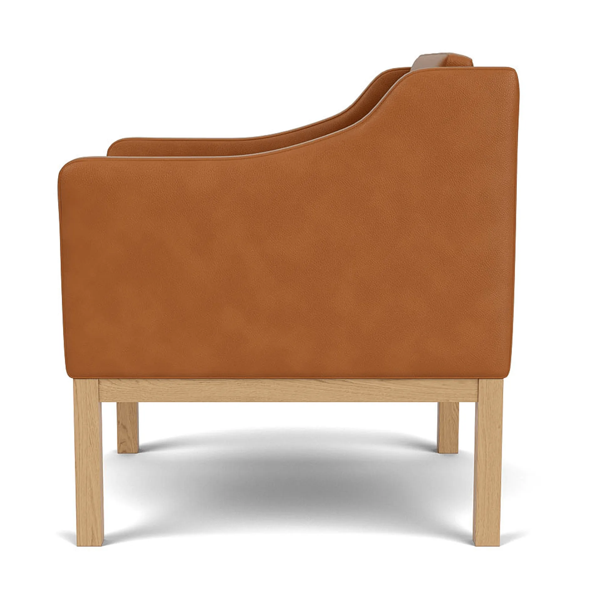 Fauteuil L46 MK155 easy chair, Chêne laqué-cuir cognac FDB Møbler