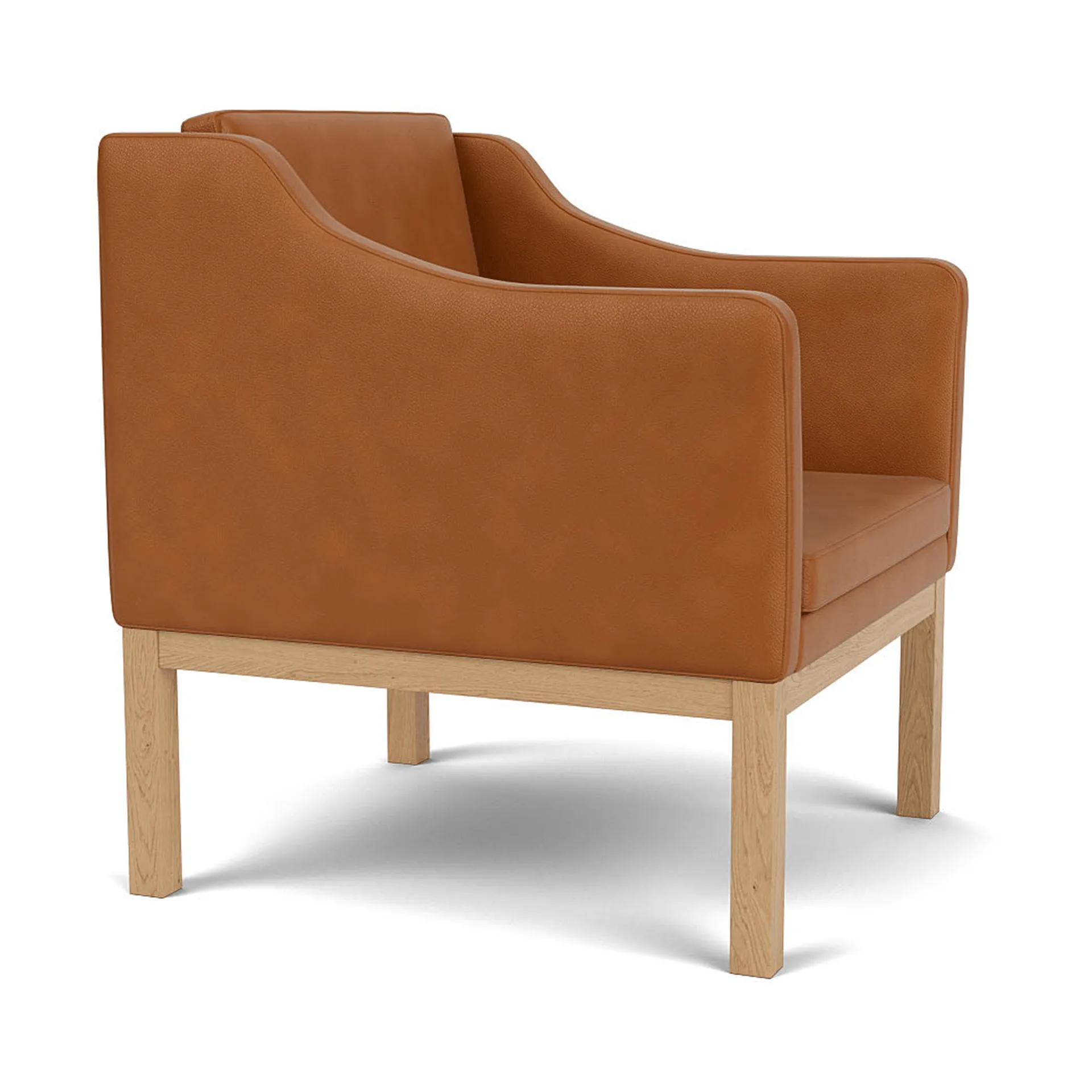 Fauteuil L46 MK155 easy chair, Chêne laqué-cuir cognac FDB Møbler