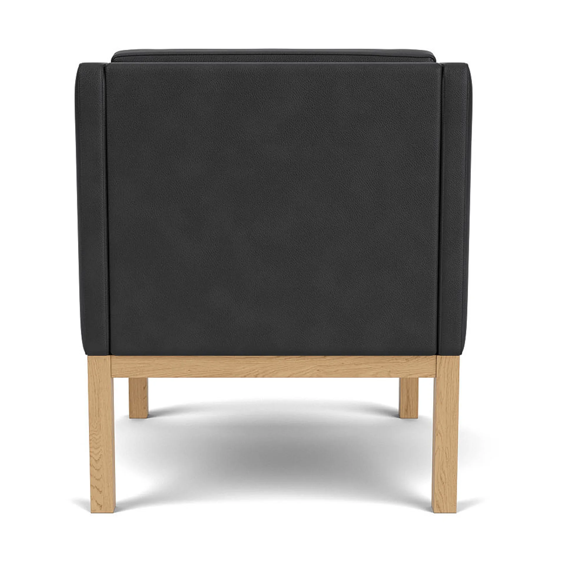 Fauteuil L46 MK155 easy chair, Chêne laqué-cuir noir FDB Møbler