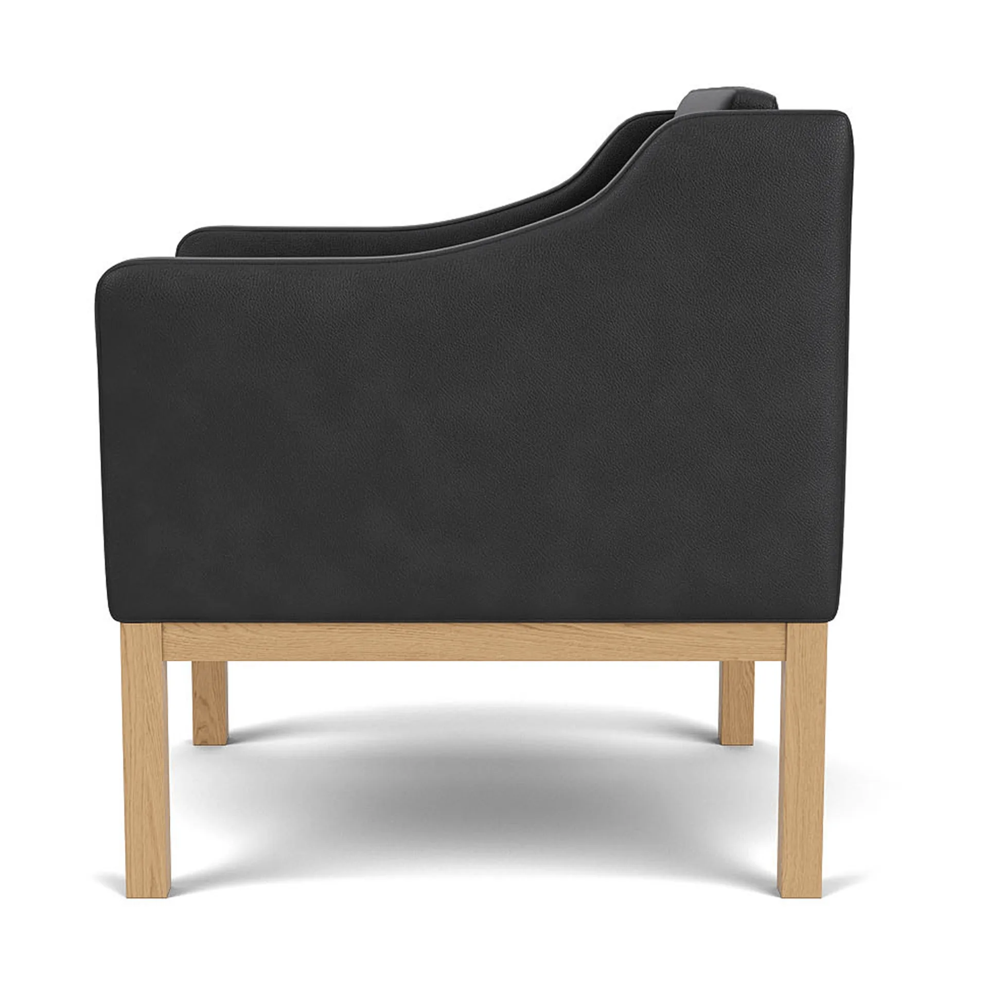 Fauteuil L46 MK155 easy chair, Chêne laqué-cuir noir FDB Møbler