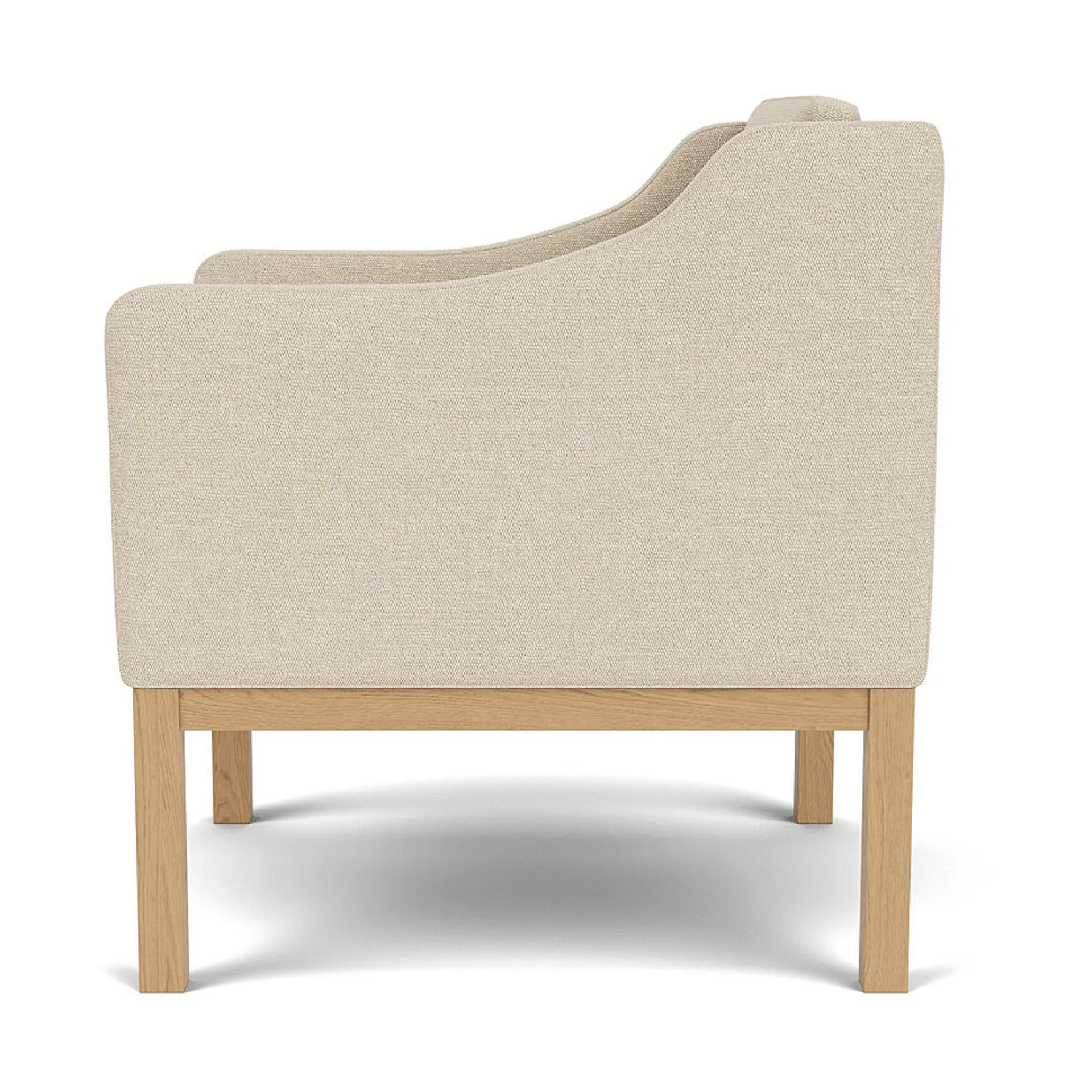 Fauteuil L46 MK155 easy chair, Chêne laqué-tissu beige FDB Møbler