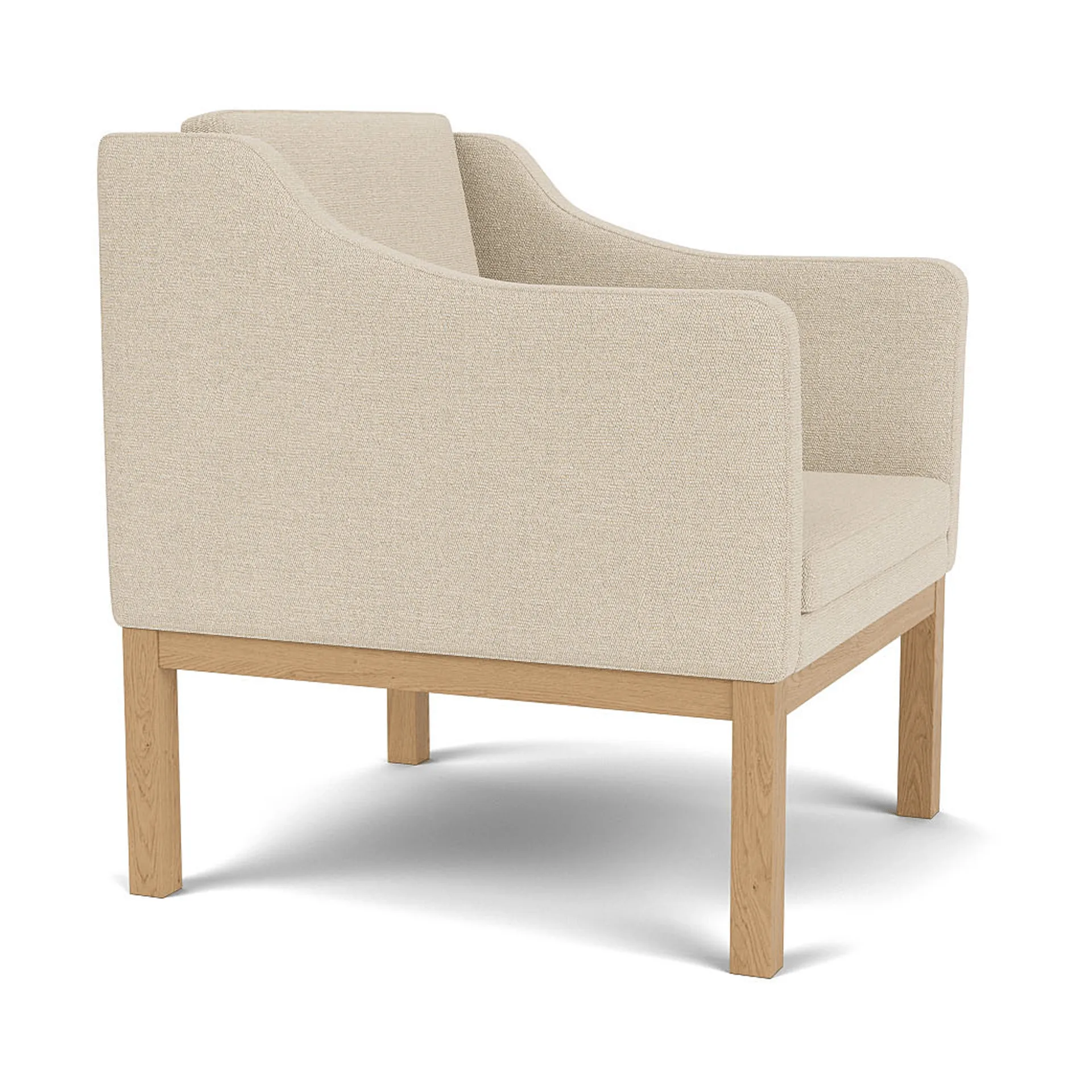 Fauteuil L46 MK155 easy chair, Chêne laqué-tissu beige FDB Møbler