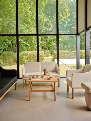 Fauteuil L46 MK155 easy chair - Chêne laqué-tissu beige - FDB Møbler