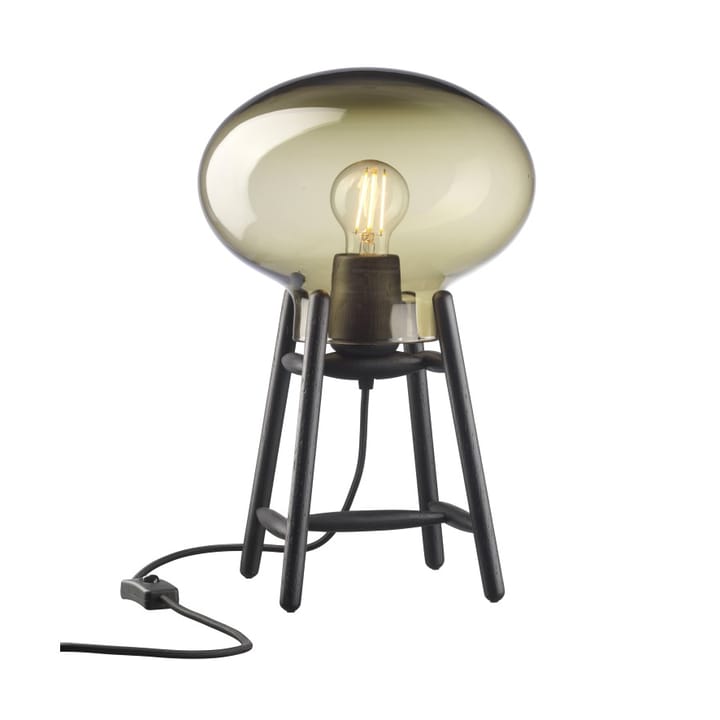 Lampe de table U4 Hiti - Smoked glass-oak black painted - FDB Møbler