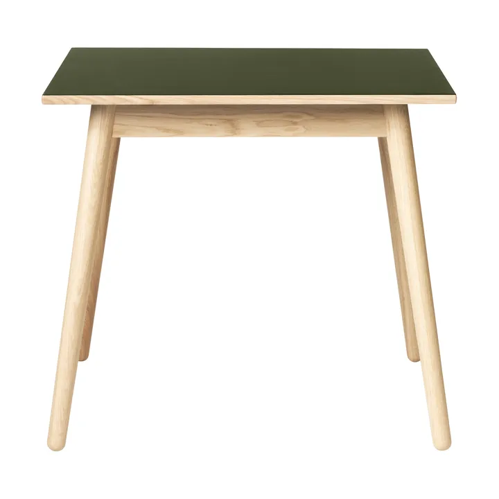 Table à manger C35A 82x82 cm - Linoléum olive – chêne naturel, vernis à base d’eau - FDB Møbler