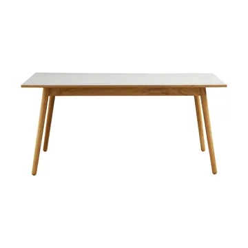 Table à manger C35B 82x160 cm - Linoléum gris clair – chêne naturel, vernis à base d’eau - FDB Møbler