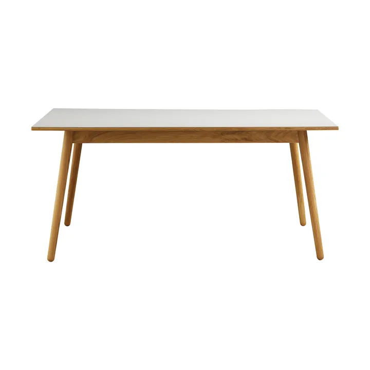 Table à manger C35B 82x160 cm - Linoléum gris clair – chêne naturel, vernis à base d’eau - FDB Møbler