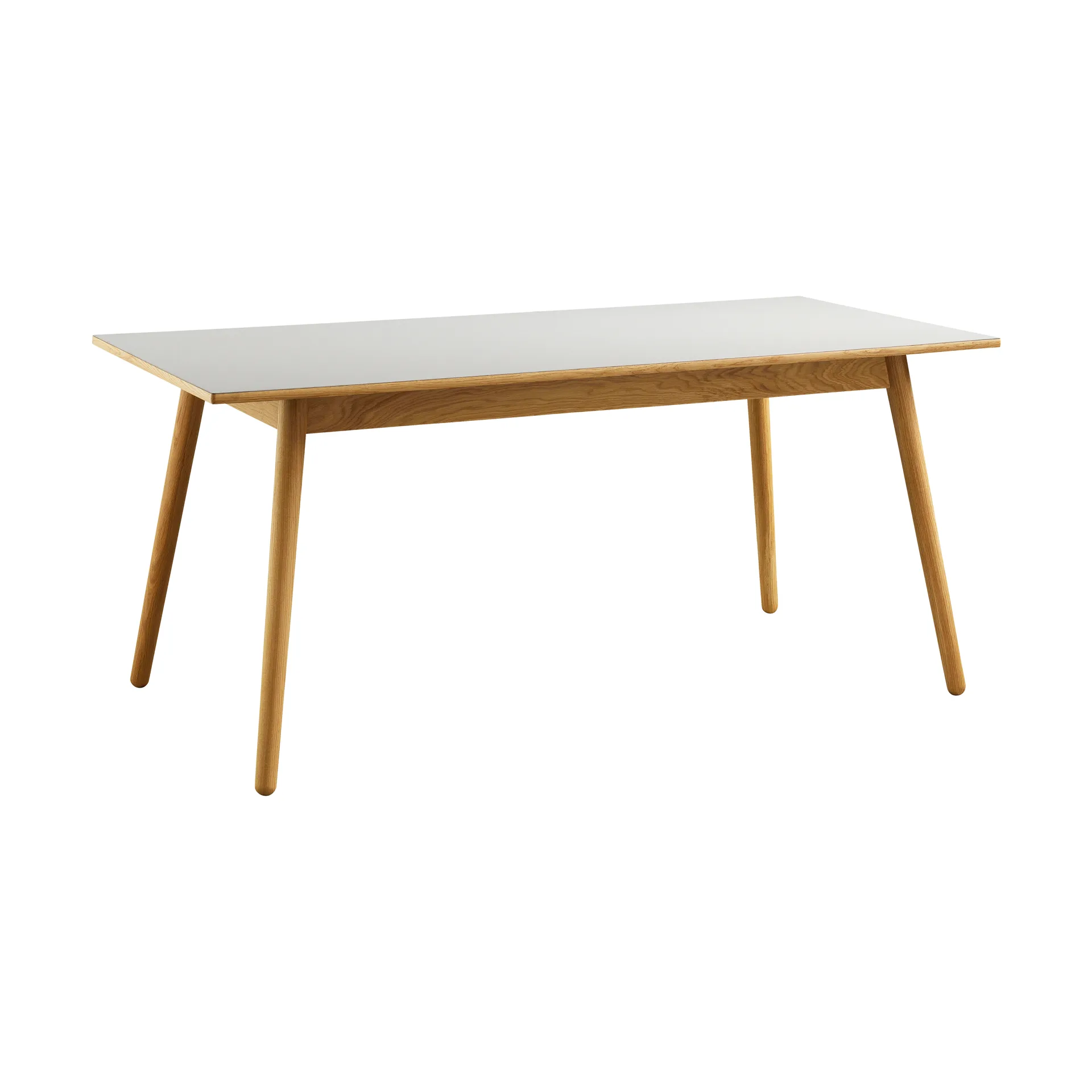 Table à manger C35B 82x160 cm, Linoléum gris clair – chêne naturel, vernis à base d’eau FDB Møbler
