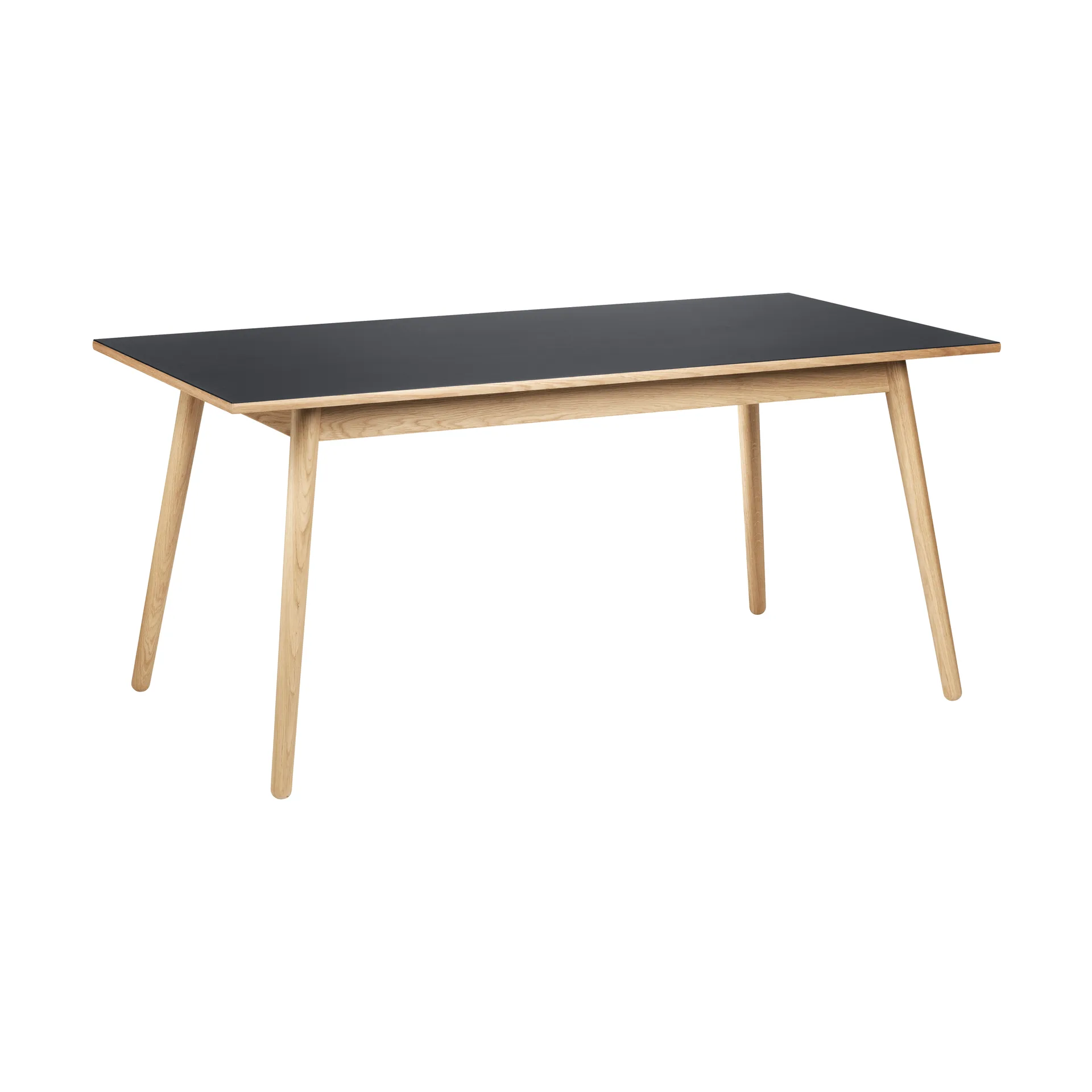Table à manger C35B 82x160 cm, Linoléum noir – chêne naturel, vernis à base d’eau FDB Møbler