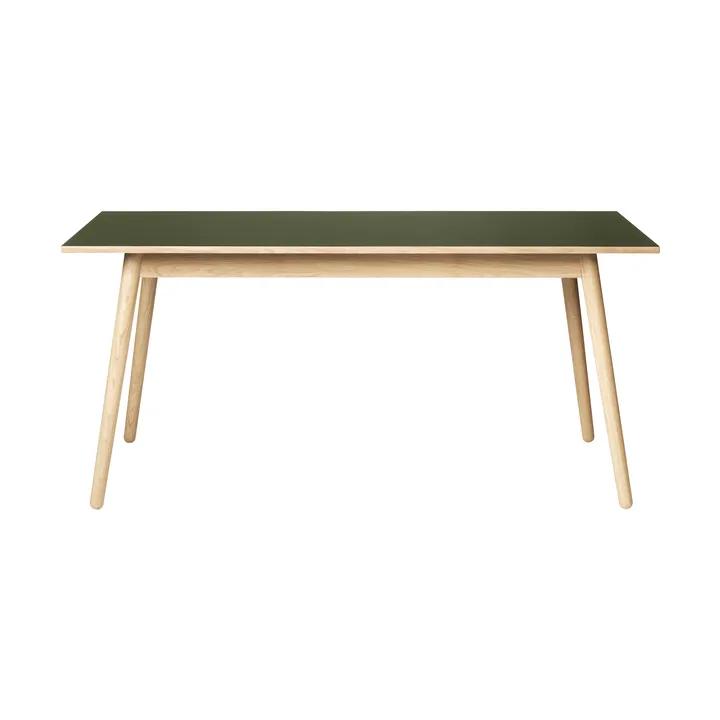 Table à manger C35B 82x160 cm - Linoléum olive – chêne naturel, vernis à base d’eau - FDB Møbler