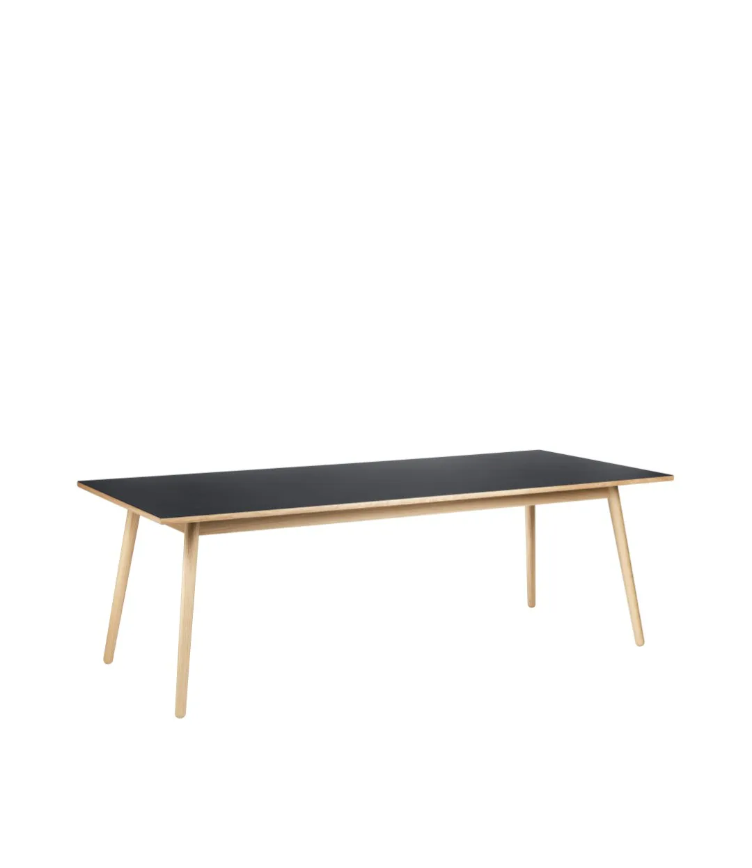 Table à manger C35C 95x220 cm, Dark grey-oak nature lacquered FDB Møbler