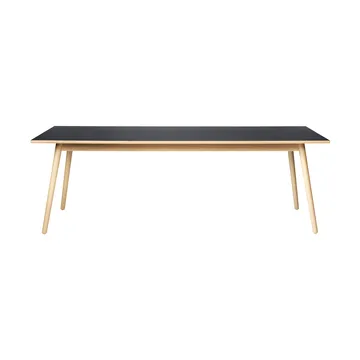 Table à manger C35C 95x220 cm - Linoléum noir – chêne naturel, vernis à base d’eau - FDB Møbler