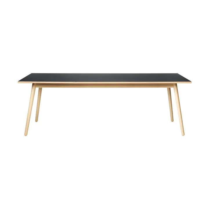 Table à manger C35C 95x220 cm - Linoléum noir – chêne naturel, vernis à base d’eau - FDB Møbler