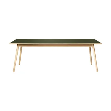 Table à manger C35C 95x220 cm - Linoléum olive – chêne naturel, vernis à base d’eau - FDB Møbler